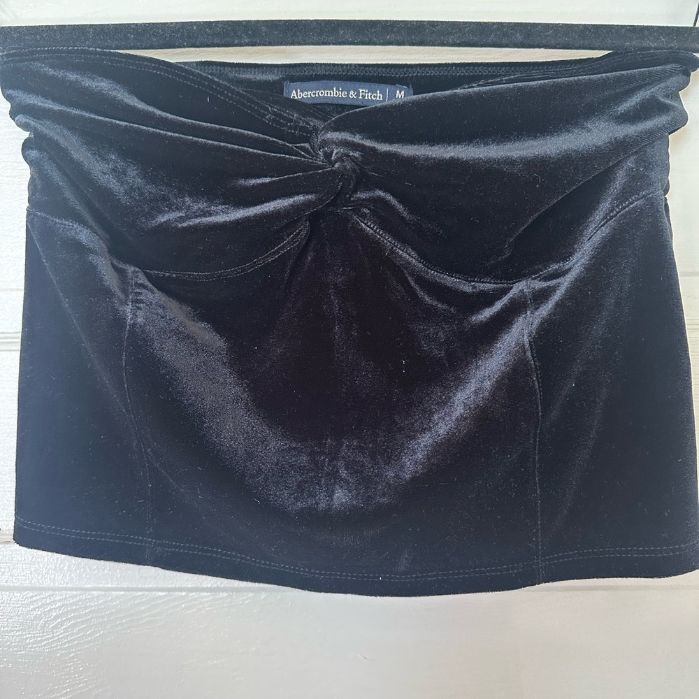 Abercrombie & Fitch Black Velvet Tube Top